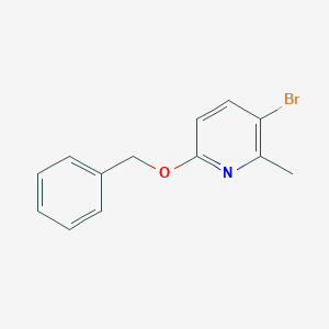 molecular formula C13H12BrNO B161952 5-Bromo-2-benzyloxy-6-methylpyridine CAS No. 126717-60-0