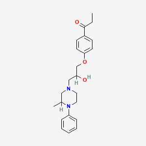 molecular formula C23H30N2O3 B1619526 3-(3-Methyl-4-phenylpiperazinyl)-1-(4-propionylphenoxy)propan-2-ol CAS No. 36115-92-1