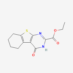 molecular formula C13H14N2O3S B1619575 2-Ethoxycarbonyl-3,4,5,6,7,8-hexahydro(1)benzothieno(2,3-D)pyrimidin-4-one CAS No. 40106-36-3