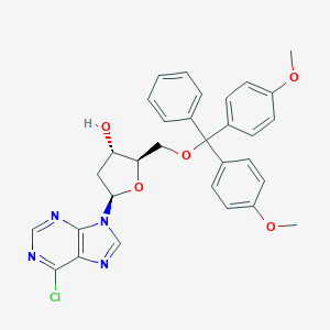 molecular formula C31H29ClN4O5 B161960 (2R,3S,5R)-2-[[Bis(4-methoxyphenyl)-phenylmethoxy]methyl]-5-(6-chloropurin-9-yl)oxolan-3-ol CAS No. 133931-96-1