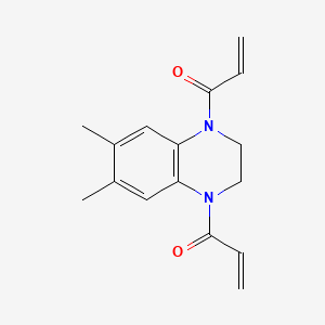 molecular formula C16H18N2O2 B1619643 Quinoxaline, 1,2,3,4-tetrahydro-1,4-diacryloyl-6,7-dimethyl- CAS No. 6687-74-7