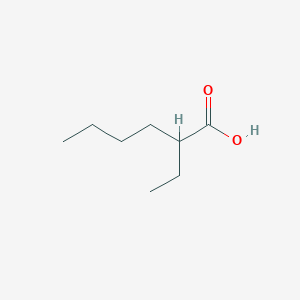 molecular formula C8H16O2<br>CH3(CH2)3CH(C2H5)COOH<br>C8H16O2 B161966 2-Ethylhexanoic acid CAS No. 125804-07-1