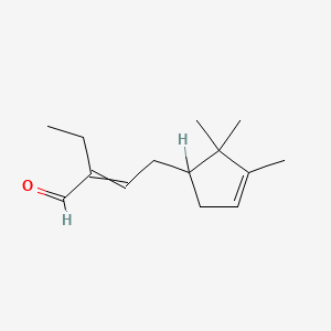 molecular formula C14H22O B1619666 2-Butenal, 2-ethyl-4-(2,2,3-trimethyl-3-cyclopenten-1-yl)- CAS No. 65114-02-5