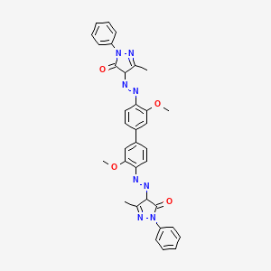 4-[[2-methoxy-4-[3-methoxy-4-[(3-methyl-5-oxo-1-phenyl-4H-pyrazol-4-yl)diazenyl]phenyl]phenyl]diazenyl]-5-methyl-2-phenyl-4H-pyrazol-3-one