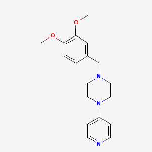 molecular formula C18H23N3O2 B1619706 Piperazine, 1-(3,4-dimethoxybenzyl)-4-(4-pyridyl)- CAS No. 63978-41-6