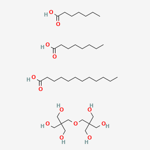 molecular formula C37H76O13 B1619708 Dodecanoic acid;heptanoic acid;2-[[3-hydroxy-2,2-bis(hydroxymethyl)propoxy]methyl]-2-(hydroxymethyl)propane-1,3-diol;octanoic acid CAS No. 70851-04-6