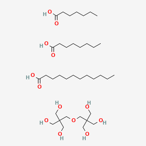 molecular formula C37H76O13 B1619708 Decanoic acid, mixed esters with dipentaerythritol, heptanoic acid and octanoic acid CAS No. 70851-04-6