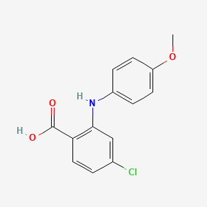 molecular formula C14H12ClNO3 B1619722 Anthranilic acid, 4-chloro-N-(p-methoxyphenyl)- CAS No. 91-38-3