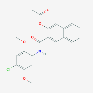 molecular formula C21H18ClNO5 B1619854 2-(N-(4-Chloro-2,5-dimethoxyphenyl)carbamoyl)-3-naphthyl acetate CAS No. 7121-10-0
