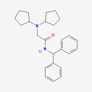 2-(Dicyclopentylamino)-N-(diphenylmethyl)acetamide
