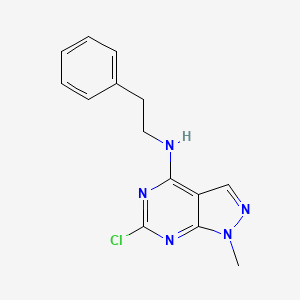 molecular formula C14H14ClN5 B1619901 6-chloro-1-methyl-N-(2-phenylethyl)-1H-pyrazolo[3,4-d]pyrimidin-4-amine CAS No. 6958-86-7
