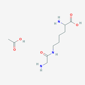 molecular formula C10H21N3O5 B1619902 Acetic acid; 2-amino-6-[(2-aminoacetyl)amino]hexanoic acid CAS No. 5460-54-8