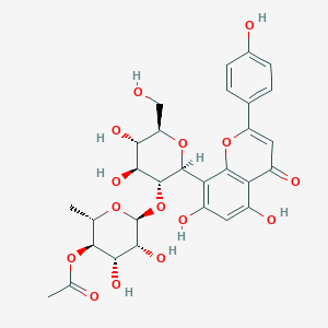 [(2S,3R,4S,5R,6S)-6-[(2S,3R,4S,5S,6R)-2-[5,7-dihydroxy-2-(4-hydroxyphenyl)-4-oxochromen-8-yl]-4,5-dihydroxy-6-(hydroxymethyl)oxan-3-yl]oxy-4,5-dihydroxy-2-methyloxan-3-yl] acetate