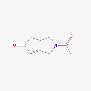 molecular formula C9H11NO2 B162001 2-Acetyl-2,3,3a,4-tetrahydrocyclopenta[c]pyrrol-5(1H)-one CAS No. 129222-17-9