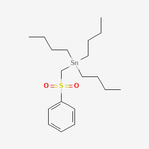molecular formula C19H34O2SSn B1620019 Stannane, ((phenylsulfonyl)methyl)tributyl- CAS No. 31126-39-3