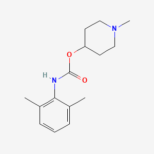 molecular formula C15H22N2O2 B1620034 Carbanilic acid, 2,6-dimethyl-, N-methyl-4-piperidinyl ester CAS No. 33531-39-4