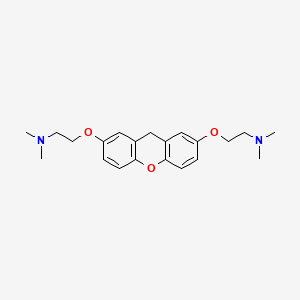 molecular formula C21H28N2O3 B1620038 Ethylamine, 2,2'-(9H-xanthene-2,7-diylbis(oxy))bis(N,N-dimethyl- CAS No. 38013-78-4