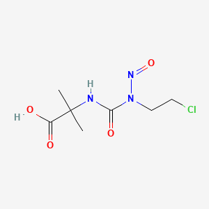 molecular formula C7H12ClN3O4 B1620041 Alanine, N-(((2-chloroethyl)nitrosoamino)carbonyl)-2-methyl- CAS No. 52320-87-3