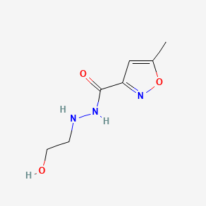 molecular formula C7H11N3O3 B1620052 Hydrazine, 1-(2-hydroxyethyl)-2-(5-methyl-3-isoxazolylcarbonyl)- CAS No. 69352-55-2