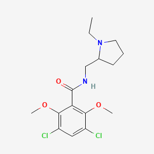 molecular formula C16H22Cl2N2O3 B1620057 2-((3,5-Dichloro-2,6-dimethoxybenzamido)methyl)-1-ethylpyrrolidine CAS No. 82935-26-0