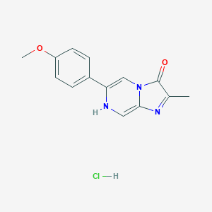 molecular formula C14H14ClN3O2 B162012 6-(4-甲氧基苯基)-2-甲基咪唑并[1,2-a]吡嗪-3(7H)-酮盐酸盐 CAS No. 128322-44-1
