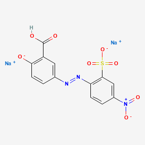 molecular formula C13H7N3Na2O8S B1620124 Disodium 5-((4-nitro-2-sulphonatophenyl)azo)salicylate CAS No. 6470-97-9