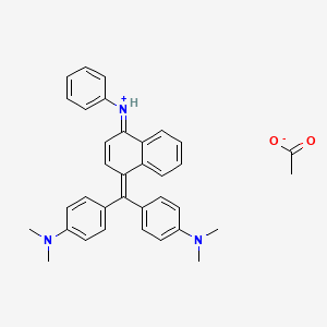 molecular formula C35H35N3O2 B1620127 Methanaminium, N-(4-((4-(dimethylamino)phenyl)(4-(phenylamino)-1-naphthalenyl)methylene)-2,5-cyclohexadien-1-ylidene)-N-methyl-, acetate CAS No. 83803-79-6