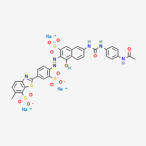 7-Benzothiazolesulfonic acid, 2-[4-[2-[6-[[[[4-(acetylamino)phenyl]amino]carbonyl]amino]-1-hydroxy-3-sulfo-2-naphthalenyl]diazenyl]-3-sulfophenyl]-6-methyl-, sodium salt (1:3)