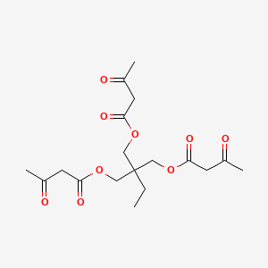 molecular formula C18H26O9 B1620135 BUTANOIC ACID, 3-OXO-, 2-[(1,3-DIOXOBUTOXY)METHYL]-2-ETHYL-1,3-PROPANDIYL ESTER CAS No. 22208-25-9