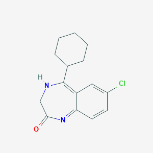 molecular formula C15H17ClN2O B162016 7-Chloro-5-cyclohexyl-1,3-dihydro-2H-1,4-benzodiazepin-2-one CAS No. 1789-33-9