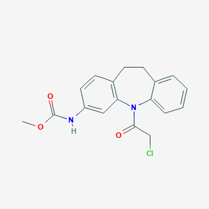 molecular formula C18H17ClN2O3 B162017 [5-(2-Chloro-acetyl)-10,11-dihydro-5H-dibenzo-[b,f]azepin-3-yl]-carbamic acid methyl ester CAS No. 134068-43-2