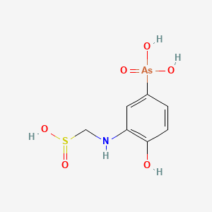 molecular formula C7H10AsNO6S B1620175 (5-Arsono-2-hydroxyanilino)methanesulfinic acid CAS No. 497-97-2