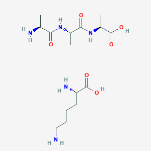 molecular formula C15H31N5O6 B162036 (2S)-2-[[(2S)-2-[[(2S)-2-aminopropanoyl]amino]propanoyl]amino]propanoic acid;(2S)-2,6-diaminohexanoic acid CAS No. 130059-78-8