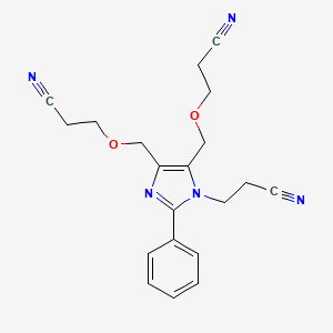 molecular formula C20H21N5O2 B1620366 1H-Imidazole-1-propanenitrile, 4,5-bis[(2-cyanoethoxy)methyl]-2-phenyl- CAS No. 65652-67-7