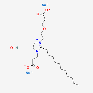 molecular formula C22H40N2Na2O6 B1620394 1H-Imidazolium, 1-(2-(2-carboxyethoxy)ethyl)-1(or 3)-(2-carboxyethyl)-4,5-dihydro-2-undecyl-, hydroxide, disodium salt CAS No. 68610-43-5