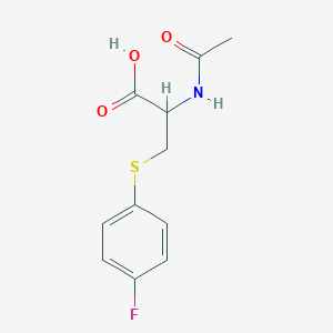 molecular formula C₁₁H₁₂FNO₃S B016204 2-Acetamido-3-(4-fluorophenyl)sulfanylpropanoic acid CAS No. 331-93-1