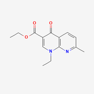 molecular formula C14H16N2O3 B1620410 1,8-Naphthyridine-3-carboxylicacid, 1-ethyl-1,4-dihydro-7-methyl-4-oxo-, ethyl ester CAS No. 33331-59-8