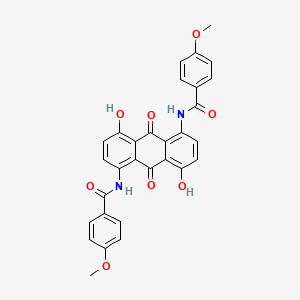 molecular formula C30H22N2O8 B1620449 N-[4,8-dihydroxy-5-[(4-methoxybenzoyl)amino]-9,10-dioxoanthracen-1-yl]-4-methoxybenzamide CAS No. 3076-87-7