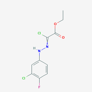 molecular formula C10H9Cl2FN2O2 B1620497 Ethyl 2-chloro-2-(2-(3-chloro-4-fluorophenyl)hydrazono)acetate CAS No. 81321-37-1
