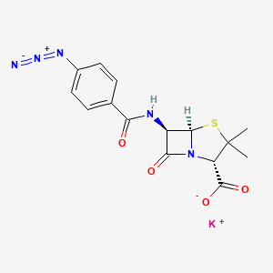 molecular formula C15H14KN5O4S B1620501 Potassium (2S,5R,6R)-6-(4-azidobenzamido)-3,3-dimethyl-7-oxo-4-thia-1-azabicyclo[3.2.0]heptane-2-carboxylate CAS No. 3381-71-3