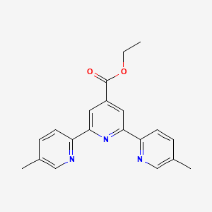 molecular formula C20H19N3O2 B1620504 Ethyl 2,6-bis(5-methylpyridin-2-yl)pyridine-4-carboxylate CAS No. 294211-86-2