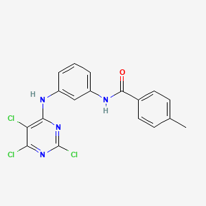 molecular formula C18H13Cl3N4O B1620514 4-methyl-N-[3-[(2,5,6-trichloropyrimidin-4-yl)amino]phenyl]benzamide CAS No. 244278-38-4