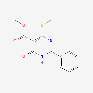 molecular formula C13H12N2O3S B1620516 Methyl 4-(methylthio)-6-oxo-2-phenyl-1,6-dihydropyrimidine-5-carboxylate CAS No. 87693-90-1
