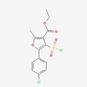 Ethyl 5-(4-chlorophenyl)-4-(chlorosulfonyl)-2-methylfuran-3-carboxylate