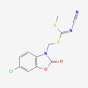 (6-Chloro-2-oxo-1,3-benzoxazol-3(2H)-yl)methyl methyl cyanocarbonodithioimidate