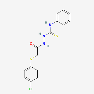 molecular formula C15H14ClN3OS2 B1620654 1-[2-(4-Chlorophenylthio)acetyl]-4-phenylthiosemicarbazide CAS No. 81863-61-8