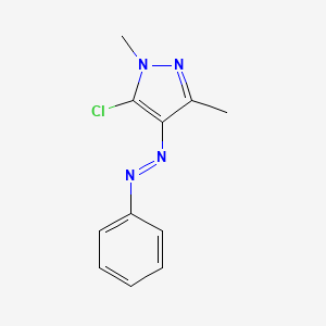 molecular formula C11H11ClN4 B1620681 5-chloro-1,3-dimethyl-4-(2-phenyldiaz-1-enyl)-1H-pyrazole CAS No. 78431-21-7