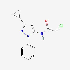 molecular formula C14H14ClN3O B1620685 2-chloro-N-(3-cyclopropyl-1-phenyl-1H-pyrazol-5-yl)acetamide CAS No. 649701-41-7