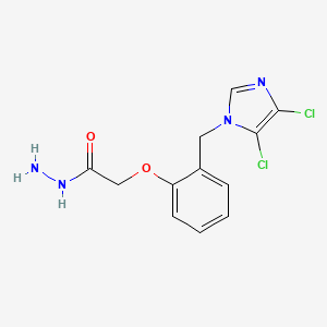 molecular formula C12H12Cl2N4O2 B1620686 2-[2-[(4,5-dichloro-1H-imidazol-1-yl)methyl]phenoxy]ethanohydrazide CAS No. 514803-20-4