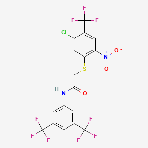molecular formula C17H8ClF9N2O3S B1620689 N1-[3,5-DI(Trifluoromethyl)phenyl]-2-([5-chloro-2-nitro-4-(trifluoromethyl)phenyl]thio)acetamide CAS No. 217490-29-4